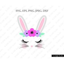 Bunny SVG, Cute Bunny Face Svg, Bunny Clip Art, Bunny Face SVG, Bunny Head SVG, Cricut, Silhouette Cut File Chevrons