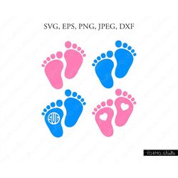 Baby Feet SVG, Little Baby Feet Svg, Baby Feet, Baby Girl Svg, Baby Boy Svg, Baby Feet Clipart, Cricut, Silhouette Cut F