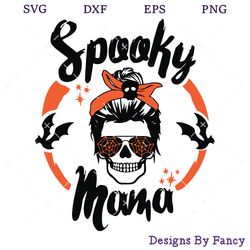 spooky mama svg, momster svg, halloween messy bun svg