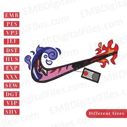 nike swoosh demon slayer embroidery design