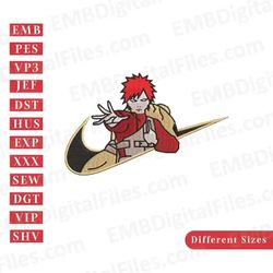 nike swoosh gaara naruto embroidery design