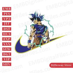 nike swoosh goku ultra instinct embroidery design