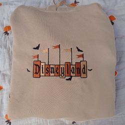 Vintage Halloween Disneyland Embroidered Sweatshirt, Disney Embroidered Shirt, Halloween Embroidered Hoodie, Tshirt