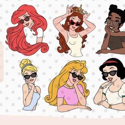 fashion princess svg mega bundle , fashion princess png , for cricut