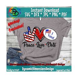 Peace Love Vote svg, voting, election, elections, presidential, checkbox, svg, cut file, design, dxf, clipart, vector, i
