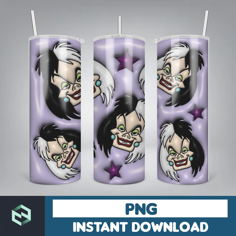 3D Inflated Halloween Tumbler, Files Cartoon Halloween Tumbler, 20oz Skinny Tumbler, Spooky Season Tumbler Png (1).jpg