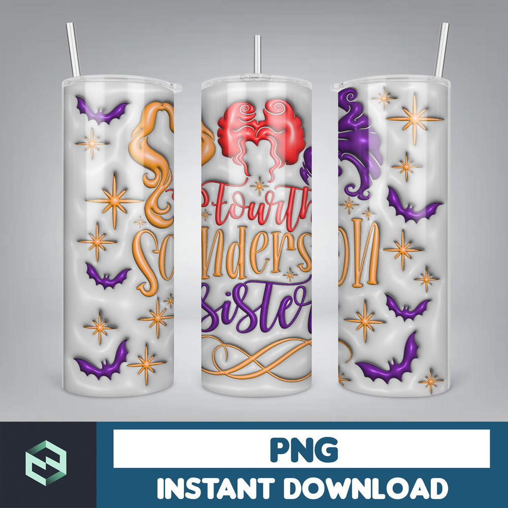 3D Inflated Halloween Tumbler, Files Cartoon Halloween Tumbler, 20oz Skinny Tumbler, Spooky Season Tumbler Png (10).jpg