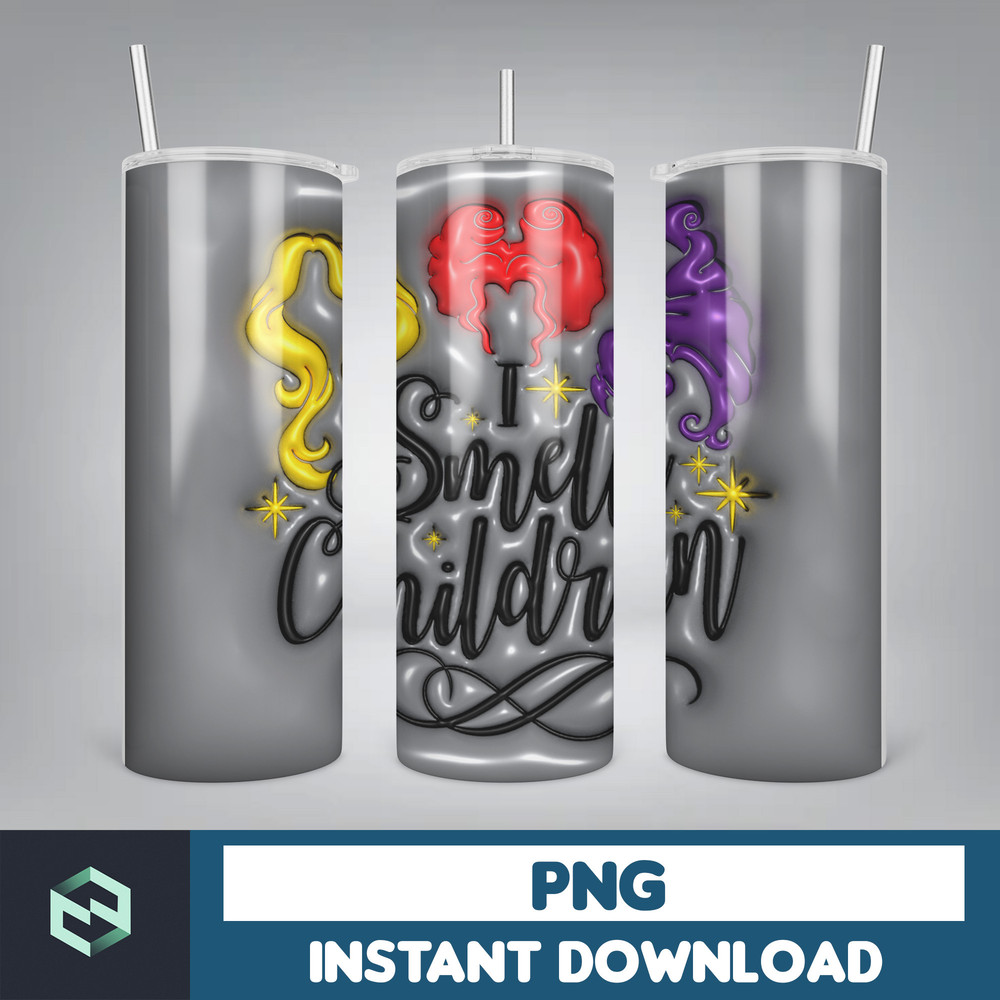 3D Inflated Halloween Tumbler, Files Cartoon Halloween Tumbler, 20oz Skinny Tumbler, Spooky Season Tumbler Png (12).jpg