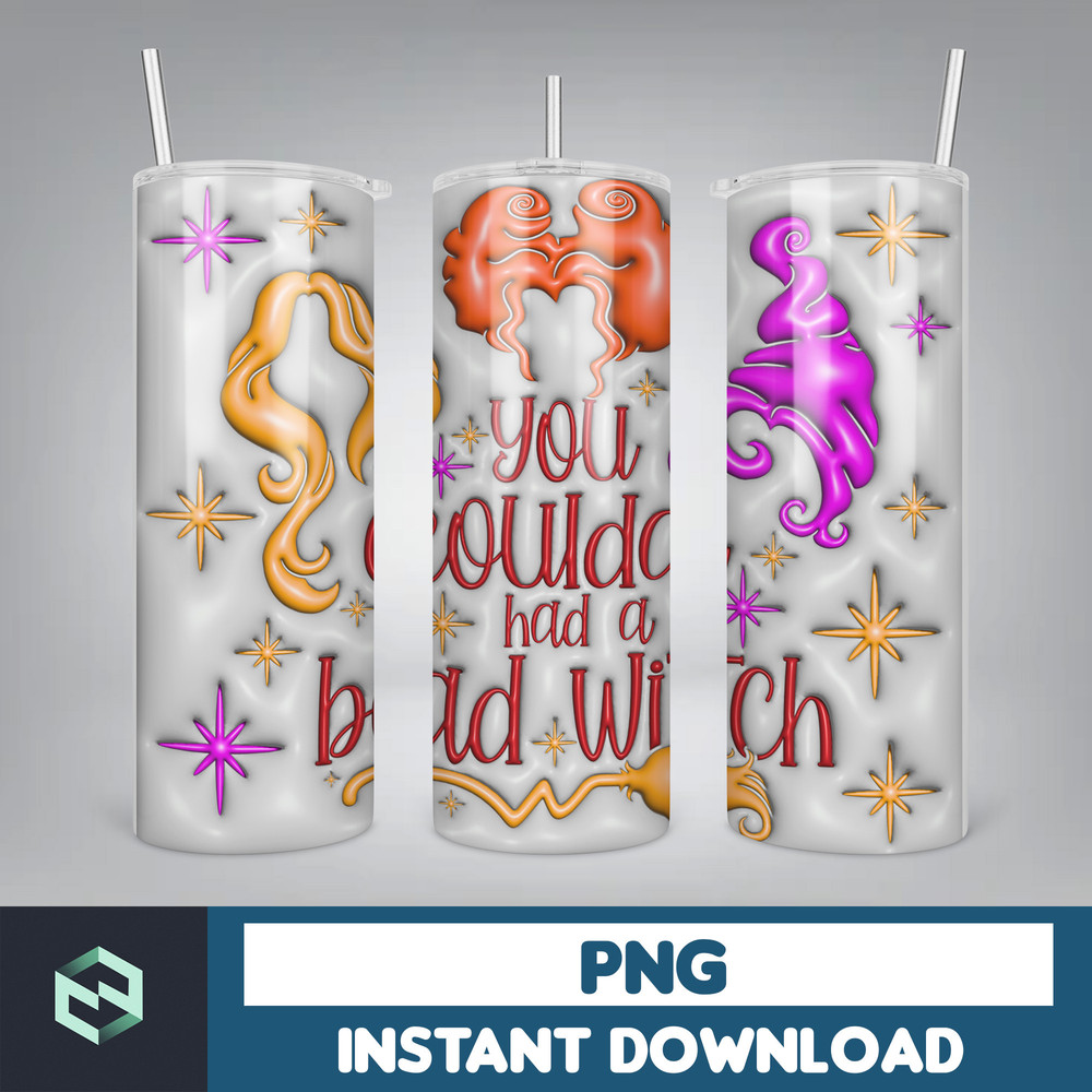 3D Inflated Halloween Tumbler, Files Cartoon Halloween Tumbler, 20oz Skinny Tumbler, Spooky Season Tumbler Png (13).jpg