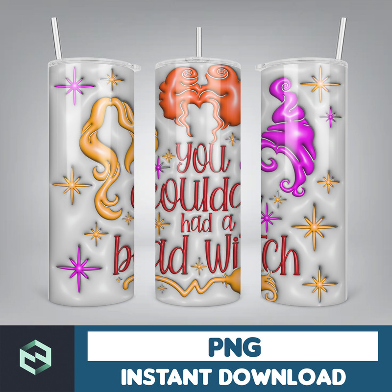 3D Inflated Halloween Tumbler, Files Cartoon Halloween Tumbler, 20oz Skinny Tumbler, Spooky Season Tumbler Png (13).jpg