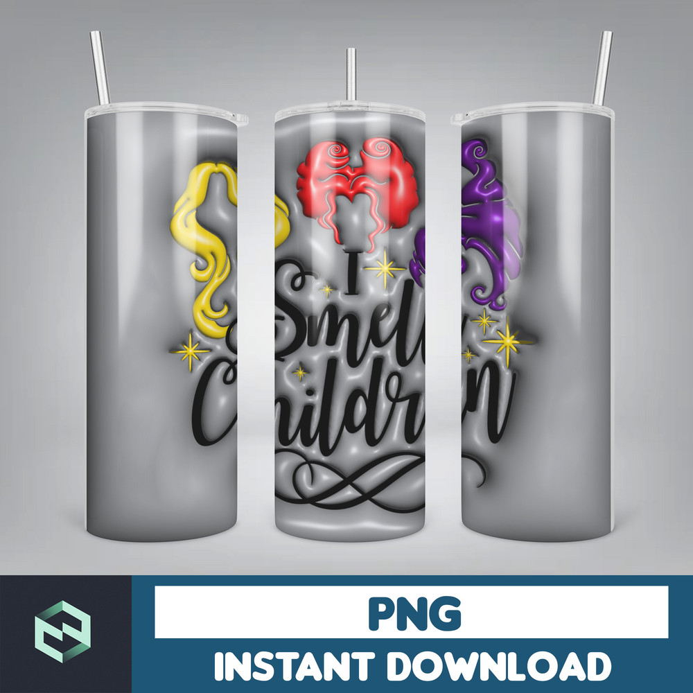 3D Inflated Halloween Tumbler, Files Cartoon Halloween Tumbler, 20oz Skinny Tumbler, Spooky Season Tumbler Png (15).jpg