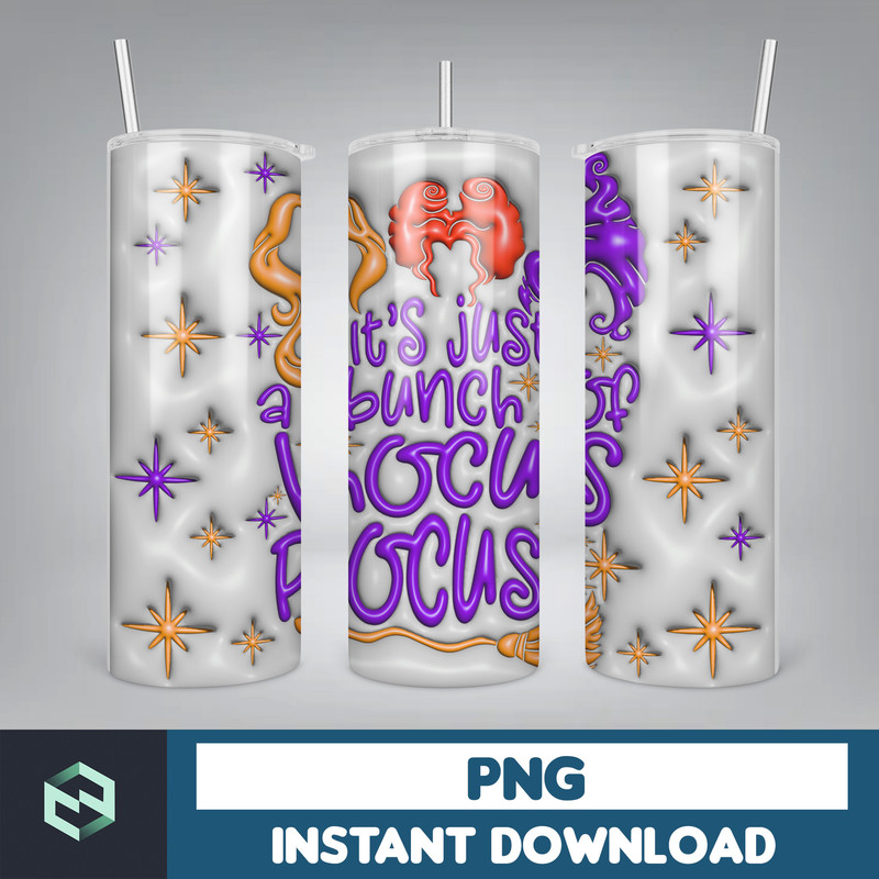 3D Inflated Halloween Tumbler, Files Cartoon Halloween Tumbler, 20oz Skinny Tumbler, Spooky Season Tumbler Png (17).jpg