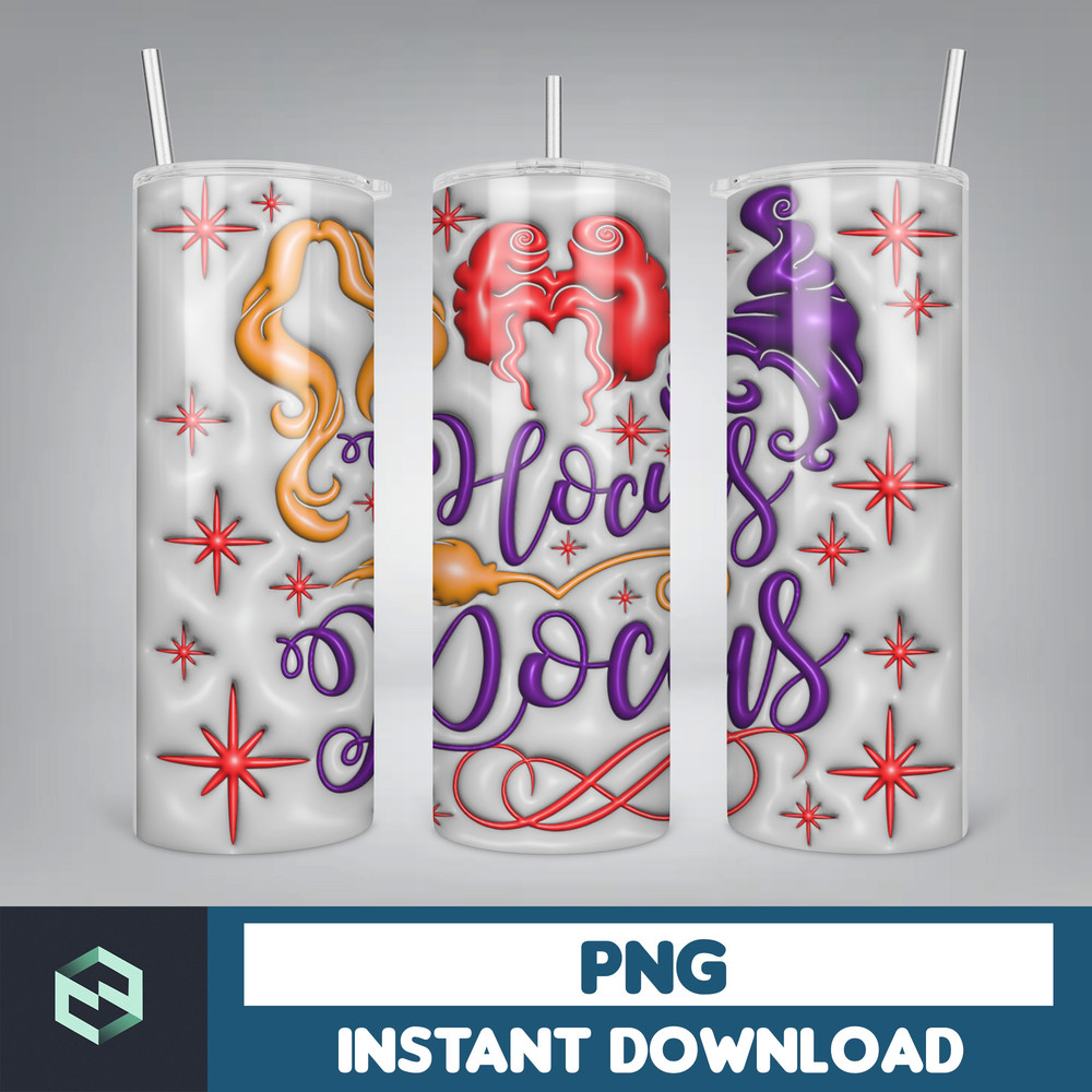 3D Inflated Halloween Tumbler, Files Cartoon Halloween Tumbler, 20oz Skinny Tumbler, Spooky Season Tumbler Png (18).jpg