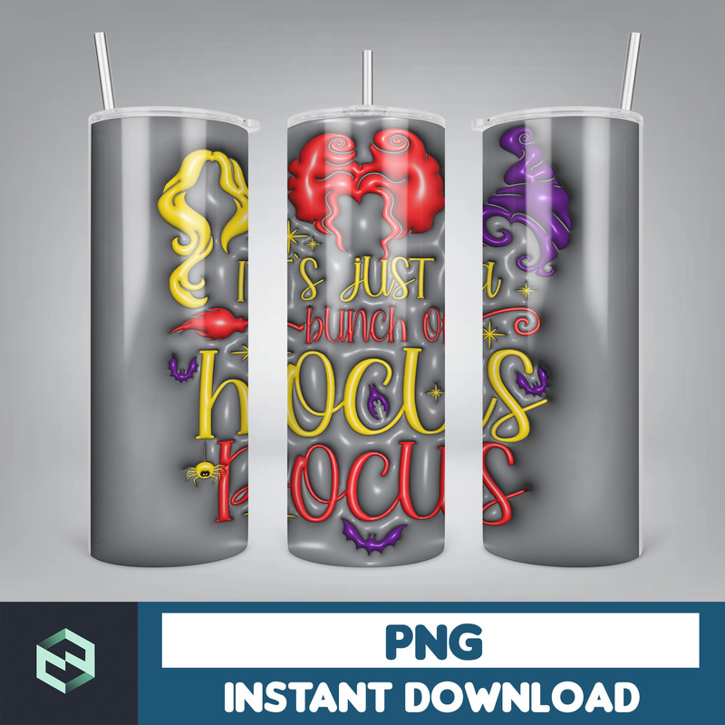 3D Inflated Halloween Tumbler, Files Cartoon Halloween Tumbler, 20oz Skinny Tumbler, Spooky Season Tumbler Png (2).jpg