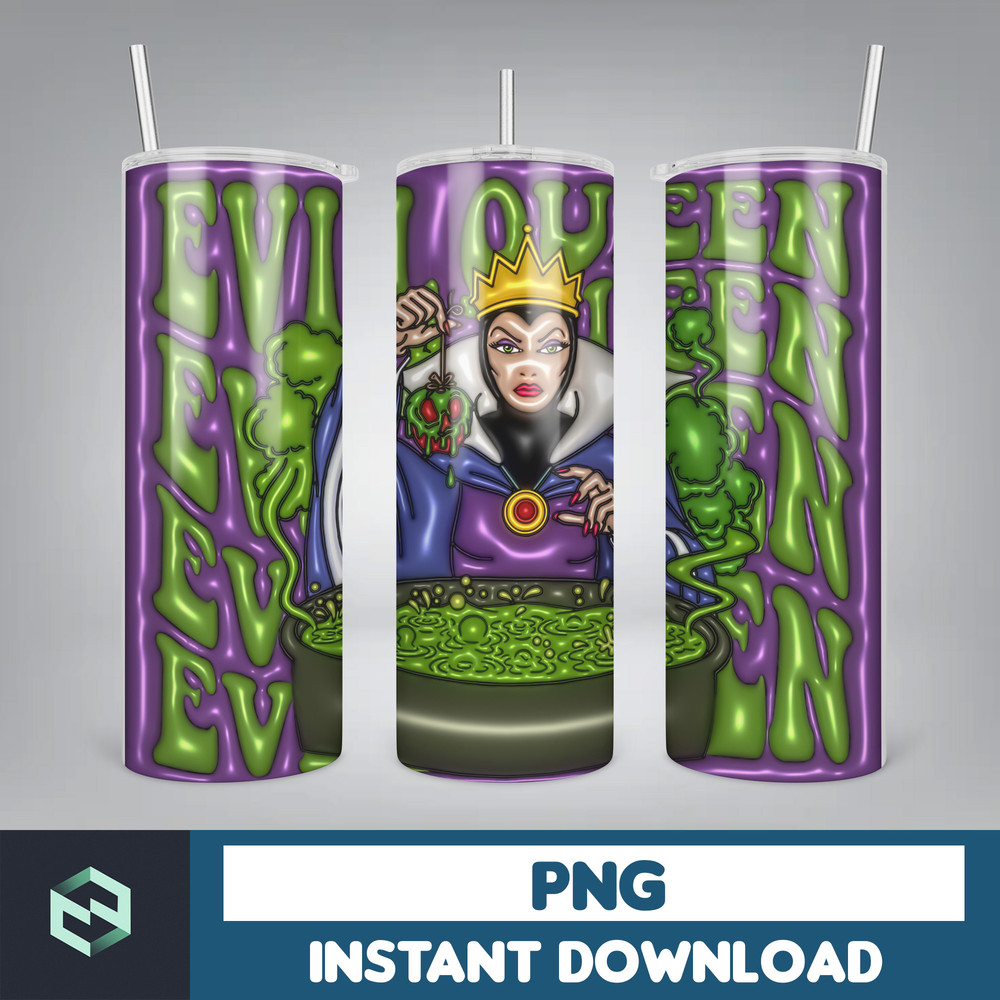 3D Inflated Halloween Tumbler, Files Cartoon Halloween Tumbler, 20oz Skinny Tumbler, Spooky Season Tumbler Png (22).jpg