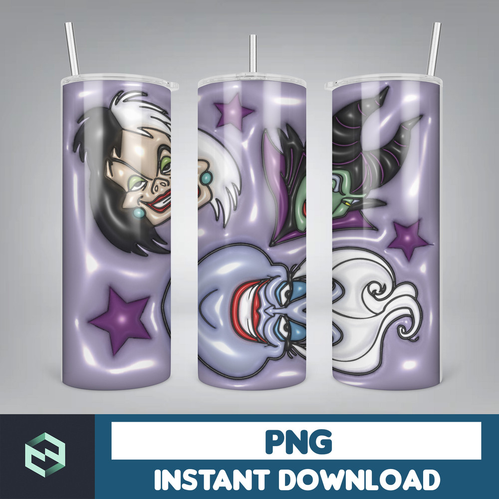 3D Inflated Halloween Tumbler, Files Cartoon Halloween Tumbler, 20oz Skinny Tumbler, Spooky Season Tumbler Png (36).jpg