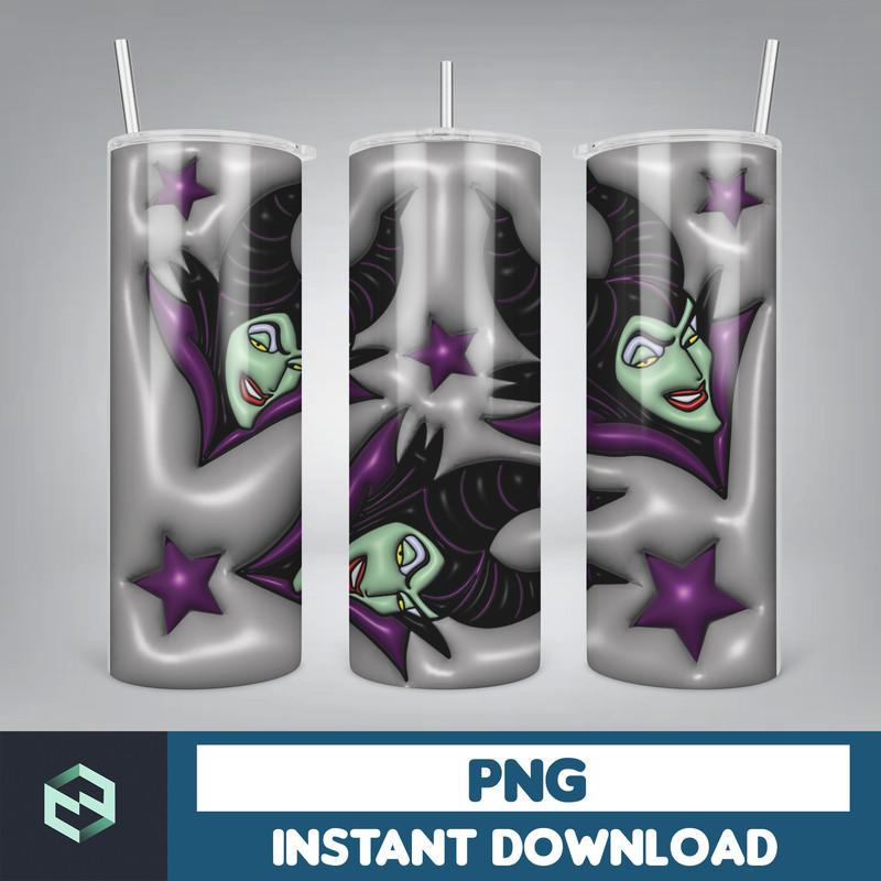 3D Inflated Halloween Tumbler, Files Cartoon Halloween Tumbler, 20oz Skinny Tumbler, Spooky Season Tumbler Png (4).jpg