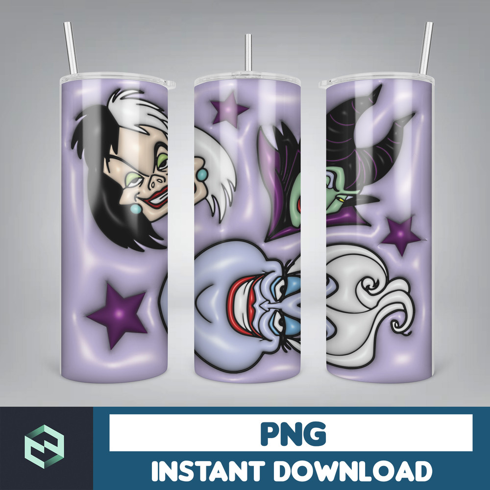 3D Inflated Halloween Tumbler, Files Cartoon Halloween Tumbler, 20oz Skinny Tumbler, Spooky Season Tumbler Png (5).jpg