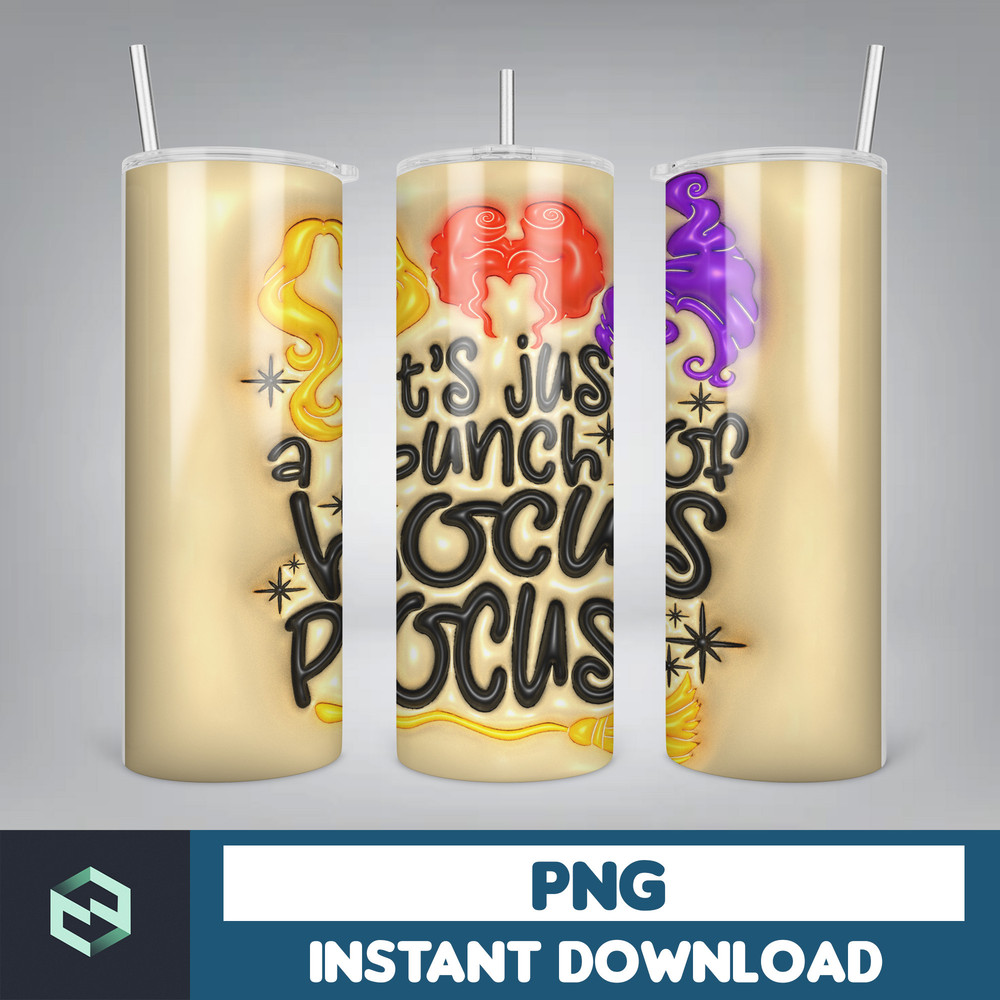 3D Inflated Halloween Tumbler, Files Cartoon Halloween Tumbler, 20oz Skinny Tumbler, Spooky Season Tumbler Png (6).jpg