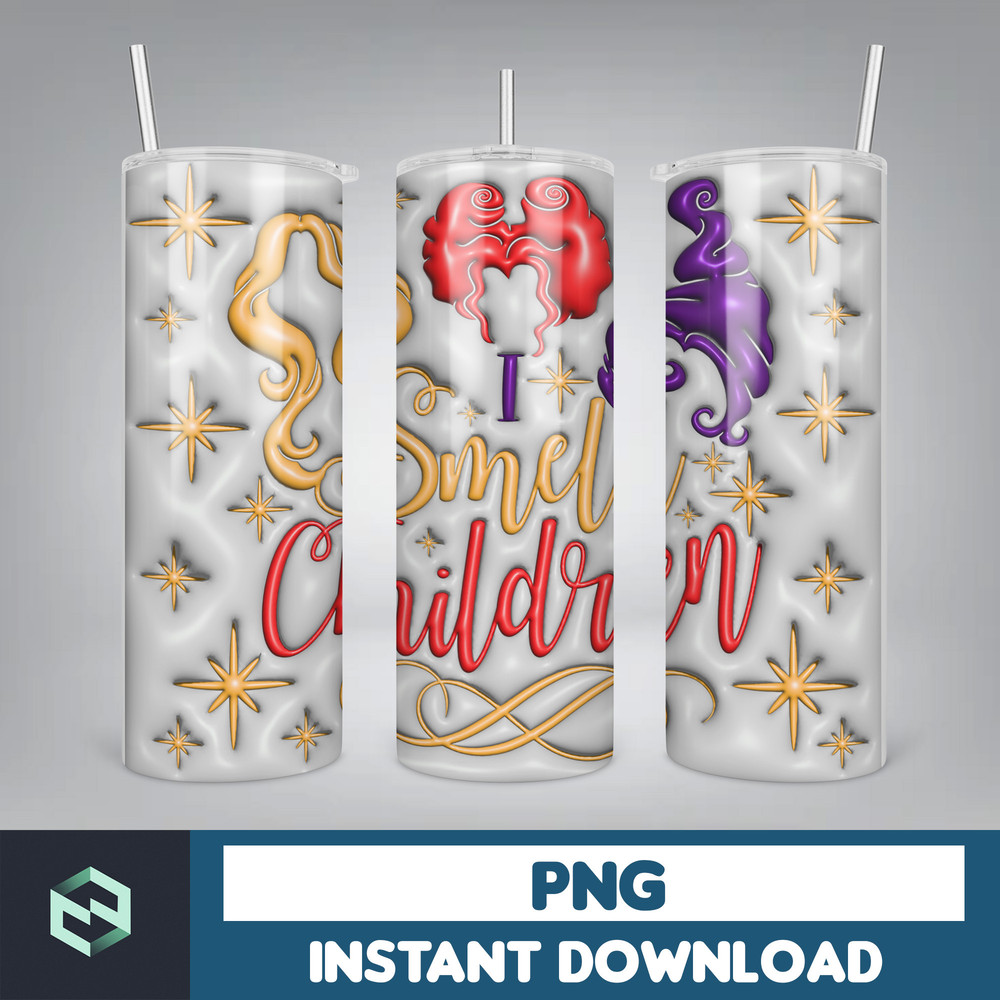 3D Inflated Halloween Tumbler, Files Cartoon Halloween Tumbler, 20oz Skinny Tumbler, Spooky Season Tumbler Png (7).jpg