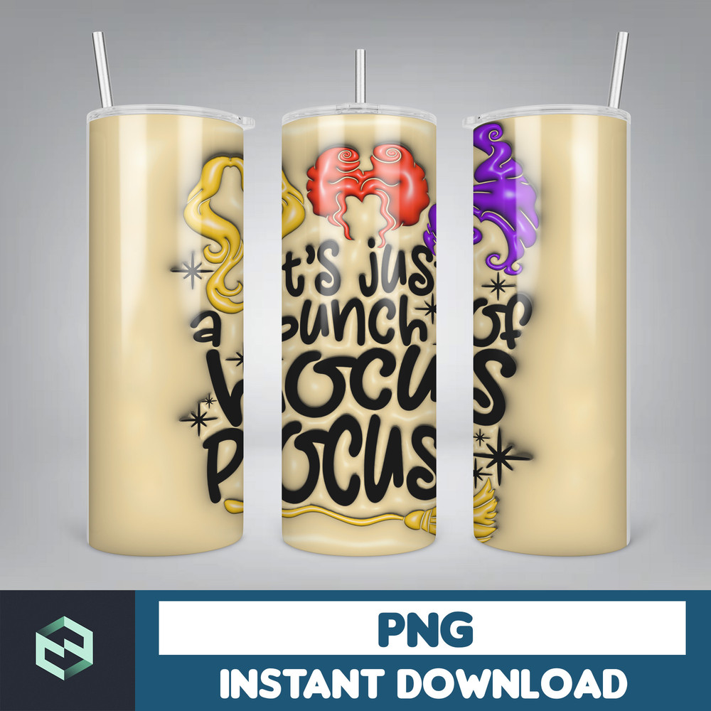 3D Inflated Halloween Tumbler, Files Cartoon Halloween Tumbler, 20oz Skinny Tumbler, Spooky Season Tumbler Png (9).jpg