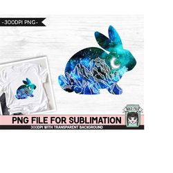 Galaxy PNG SUBLIMATION, Easter Bunny PNG, Bunny Clipart, Rabbit png, Bunny Silhouette png, Rabbit Sublimation, Space, Wa
