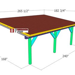 14x20 Lean to Patio Cover Plans