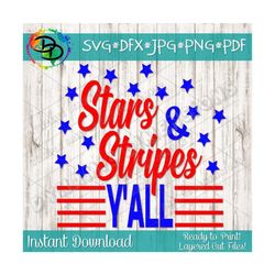 Stars and Stripes Yall, American SVG, star svg, usa, patriotic Merica Digital Clip Art Instant Download, commercial use.