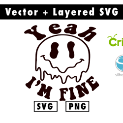 halloween yeah iam fine svg and png files for cricut machine , anime svg , manga svg , goku svg