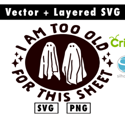 halloween i am too old for this sheet svg and png files for cricut machine , anime svg , manga svg , goku svg