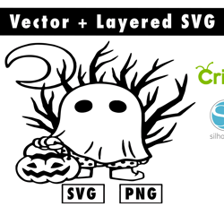 ghost whith pants svg and png files for cricut machine , anime svg , manga svg , goku svg