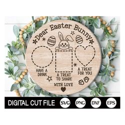 dear easter bunny tray svg, easter svg, dear easter cookie tray svg, carrot plate svg, bunny plate dxf, svg files for cr