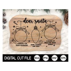 dear santa plate svg, christmas svg, santa tray svg, santa cookie plate, carrots, santa cookies svg, doodle tray svg, sv