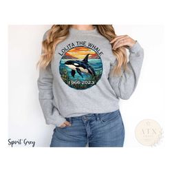 lolita the whale sweatshirt, toki the whale sweatshirt, tokitae shirt, rip lolita, lolita the orca hoodie, toki the whal