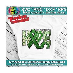 hope svg, green awareness ribbon, kidney disease, kidney disease awareness, kidney disease svg, cricut svg, sublimation,