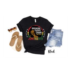 juneteenth break every chain, black owned, juneteenth women's shirt