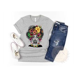 juneteenth queen flower women's shirt, black owned shop, juneteenth black independence day shirt, juneteenth girl's tee.