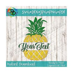 pineapple svg, pineapple clipart, pineapple printable, glitter pineapple clipart, svg files, cricut cut files, silhouett