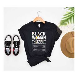 black woman therapist shirt, black therapist counselor nutritional facts, gift for black therapist, black therapy studen