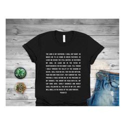 full bible text shirt, psalm 23 t-shirt, the lord is my shepherd, christian shirt, bible shirt, bible verse, christian g