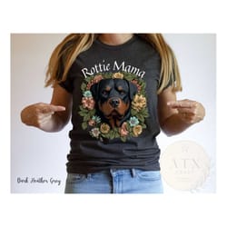 rottweiler mom shirt, rottie mama, gift for rottweiler owner shirt, rottweiler wildflower t-shirt, floral dog mom shirt,