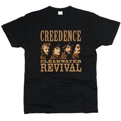 creedence clearwater revival heavyweight 190 gsm cotton black men t-shirt