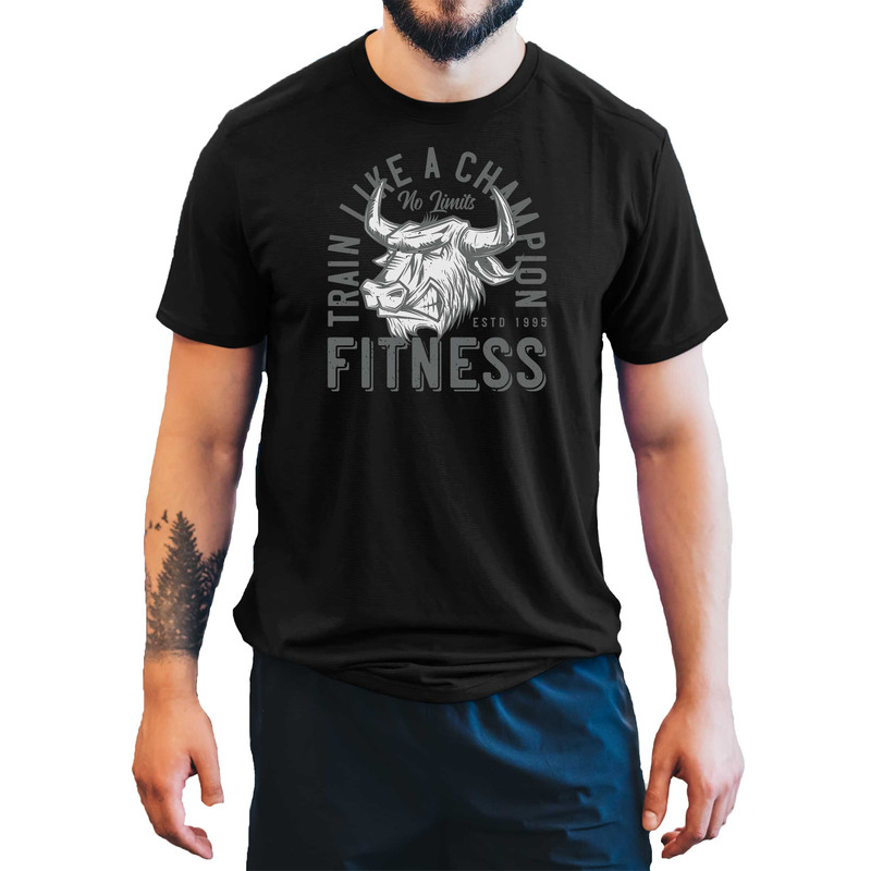 Train Like A Champion Men's T-Shirt Fitness Gym Top Training Bodybuilding Shirt.jpg