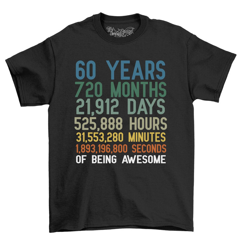 Adults 60th Birthday T-Shirt Timer 60 Years Months Days Hours Novelty Birthday Gift For Men 2023.jpg