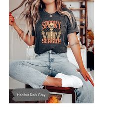 spooky skeleton shirt, spooky season shirt, spooky tshirt, halloween shirts, halloween gift, skeleton t-shirt, halloween