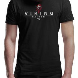 viking raider t-shirt victory or valhalla tee shirt norway norse mythology viking warrior shirt unisex