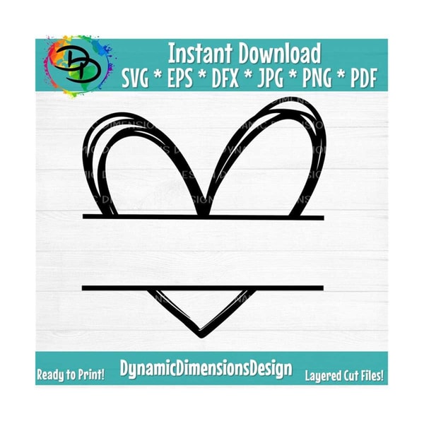 Splt Heart Heart - Split Heart, Instant Digital Download - svg, png, He - Inspire ...
