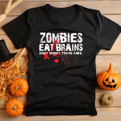 zombies eat brains t-shirt shirt unisex halloween shirt, men's & women's fancy dress halloween horror t-shirt