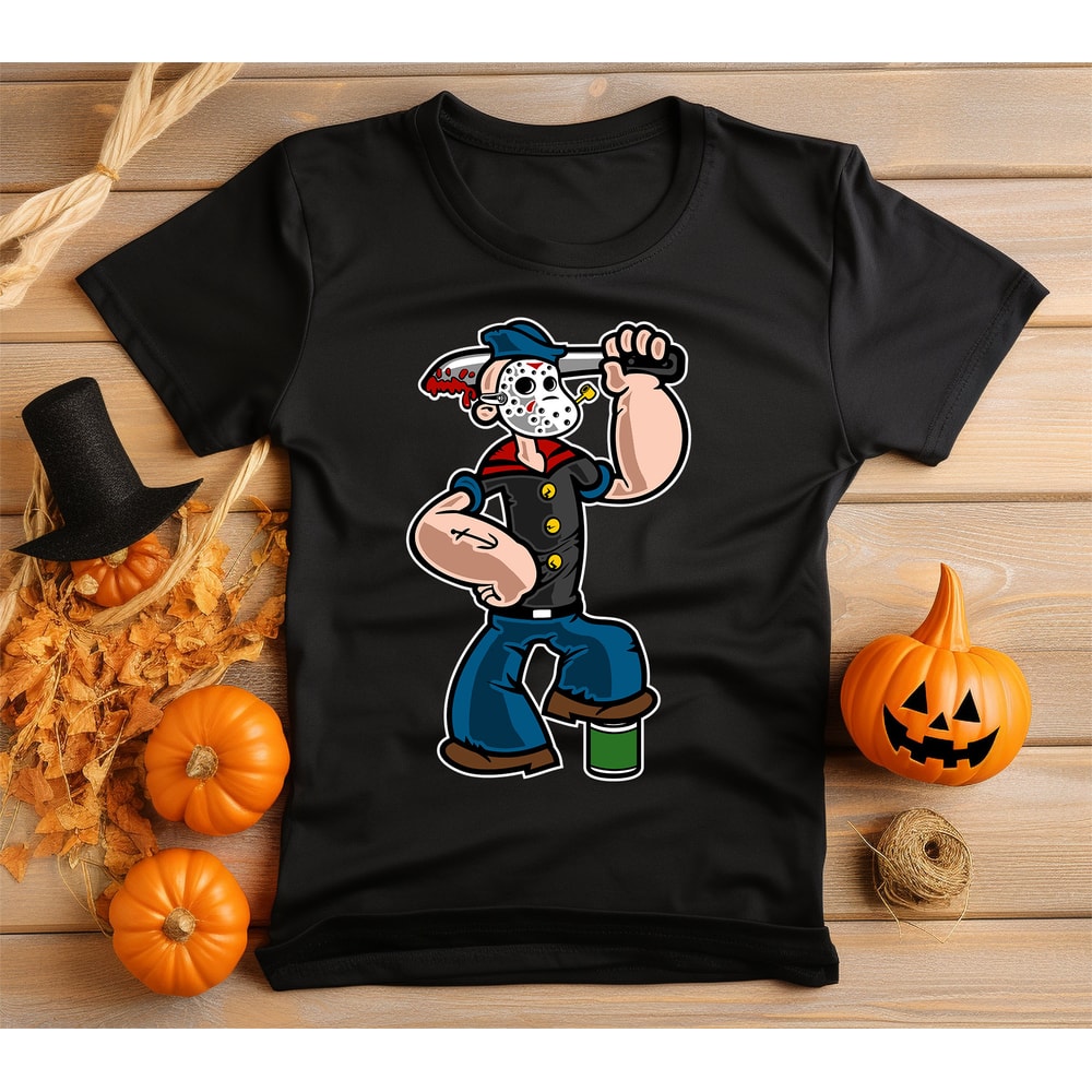 Popeye Nightmare Slayer T-Shirt Vibrant Graphic Print No Fade Soft Shirt Neat Stitching Unisex Halloween Shirt.jpg