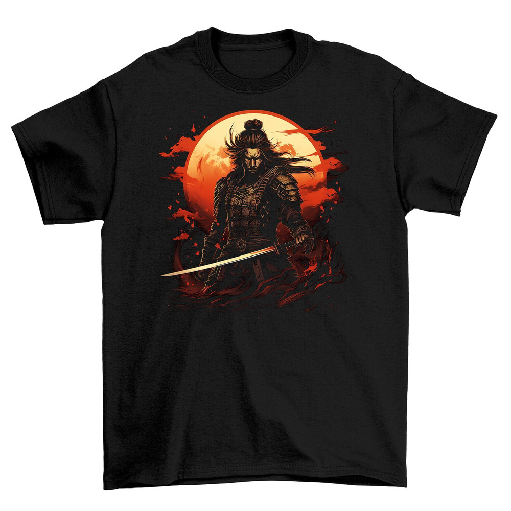 Samurai Sword Fighter T-Shirt Men's Black Cotton Shirt Tee Top  Mens Goth Fantasy Shirts  Dark Graphic T-Shirts.jpg